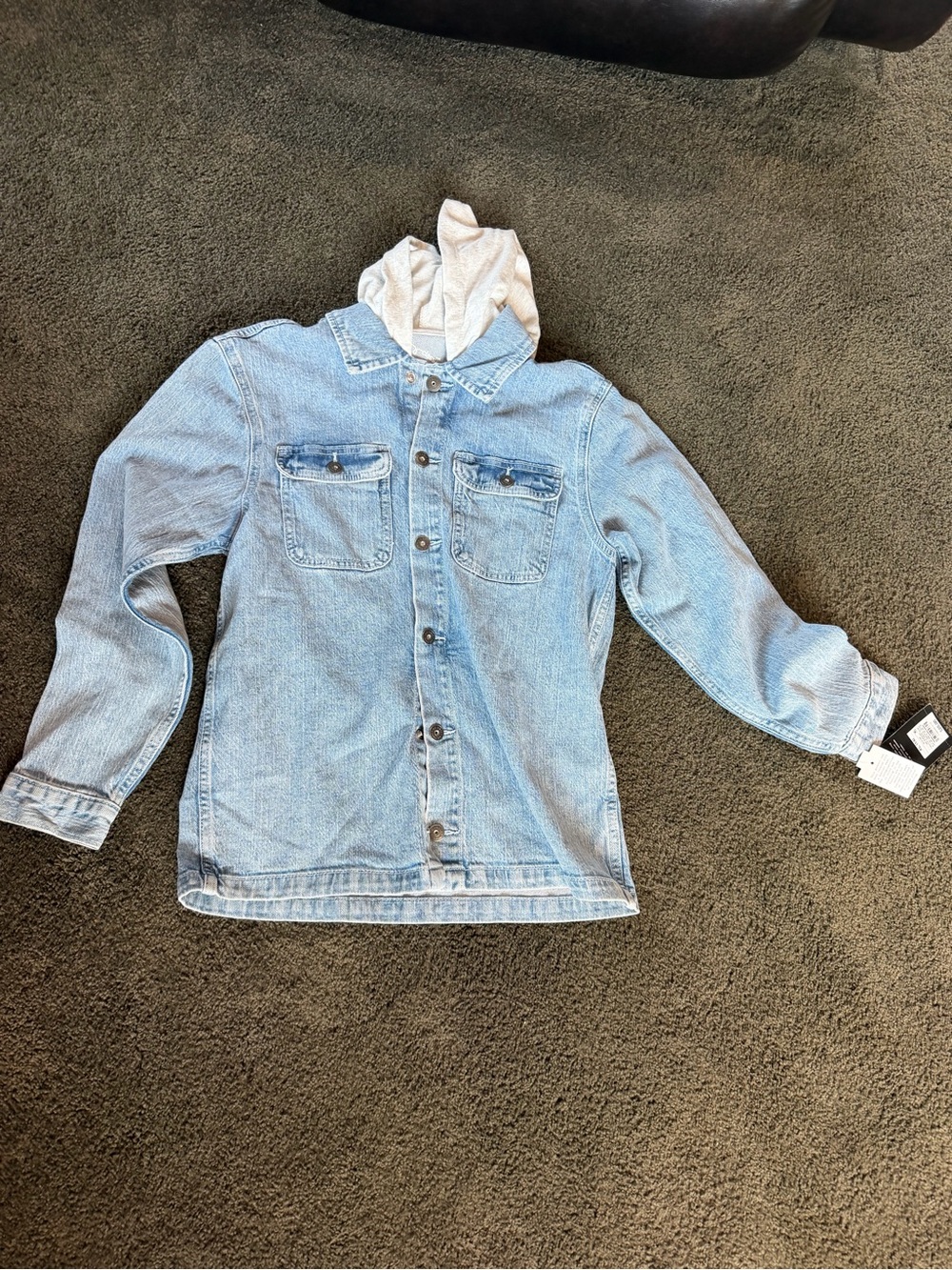 art class Light Blue Denim Jacket with Cream Hood Sz -14